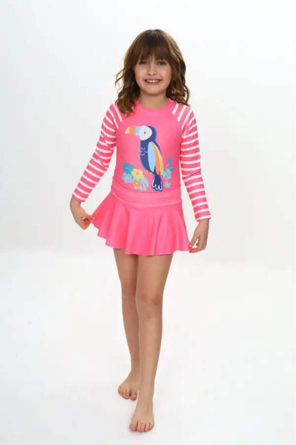 Etek Detaylı Kız Çocuk 2 li Mayo