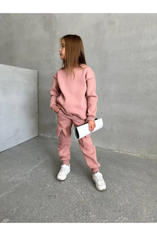 3 İp Şardonlu Kargo Cepli Oversize Takım