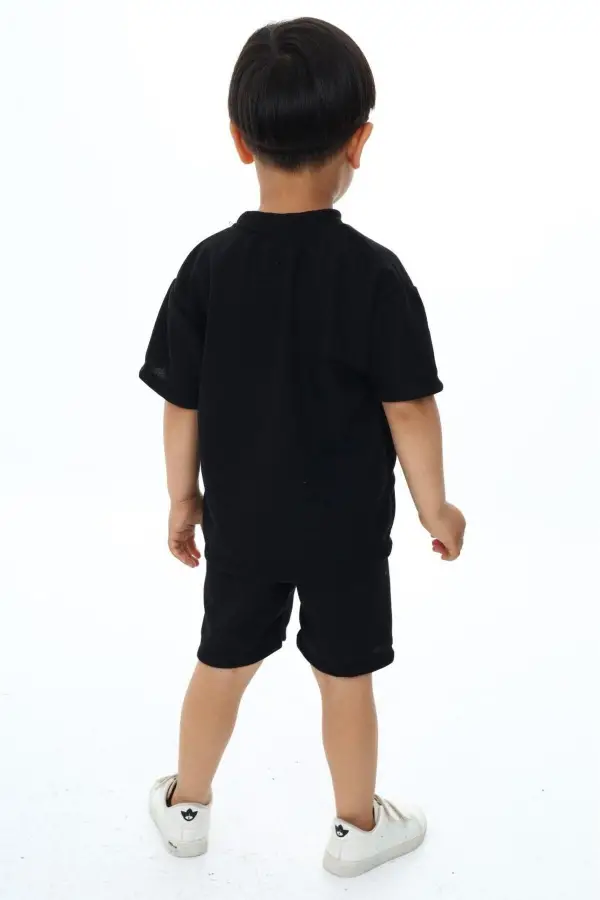Bisiklet Yaka Şortlu Erkek Çocuk Şortlu Takım