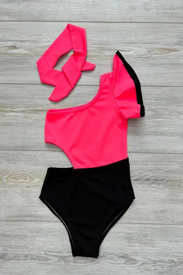 Dekolite Modelli Kız Çocuk Mayosu