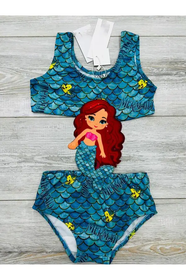 Kahraman Detaylı Kız Çocuk Mayo