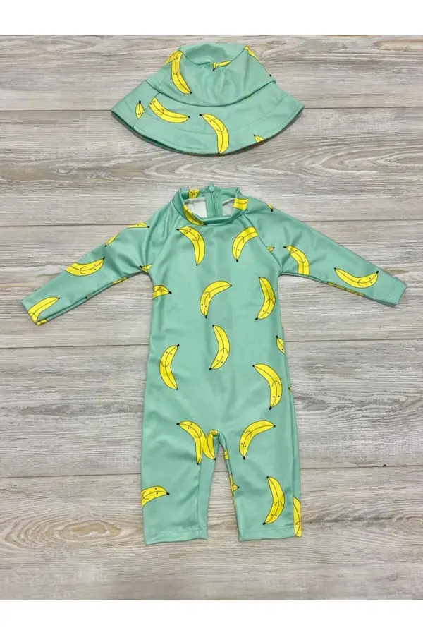 Fermuarlı Şapkalı Harika Çocuk Mayosu