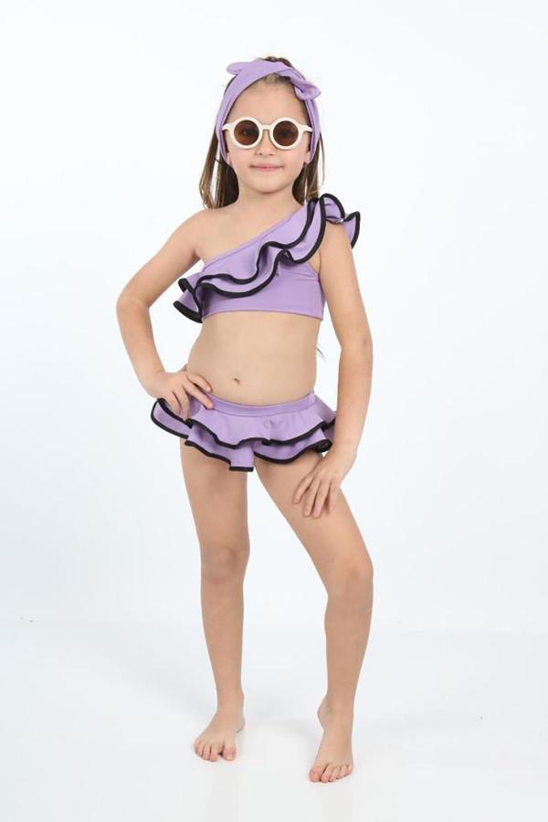 Kız Çocuk Fırfırlı Ikili Bikini Takım