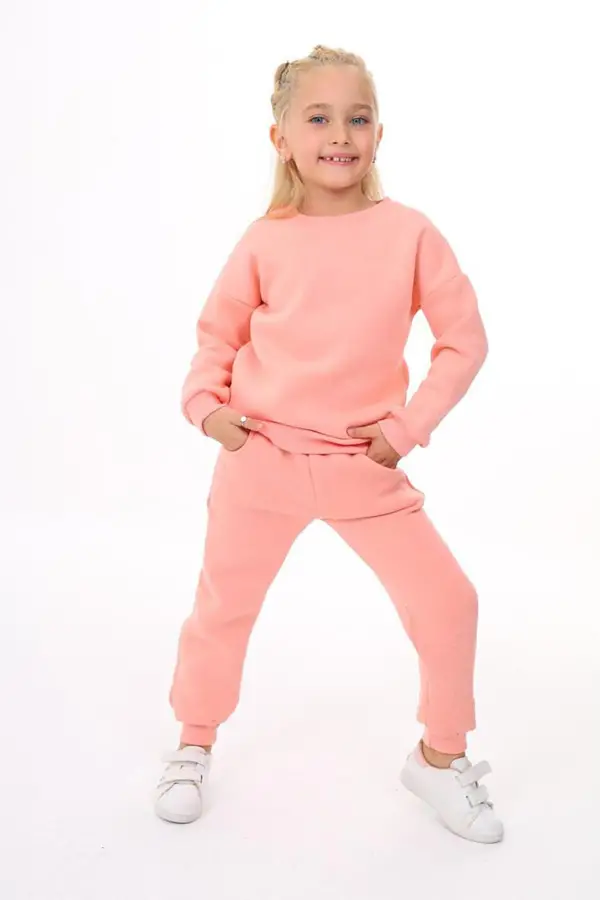 Üç İplik Cepli Bisiklet Yaka Alt Üst Takım