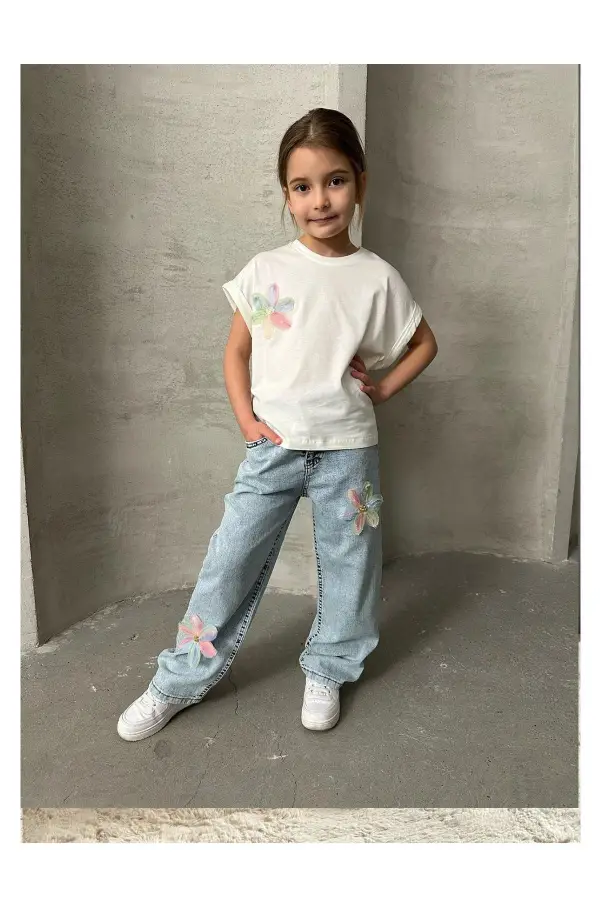 Bayramlık Kot Pantolonlu Alt Üst Takım