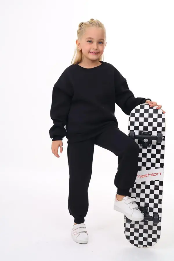 Üç İplik Cepli Bisiklet Yaka Alt Üst Takım