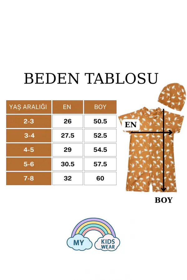 Boneli ,pervaz Fermuarlı ,güneş Korumalı Erkek Çocuk Tulum Mayo