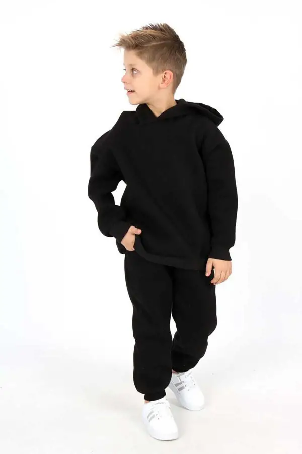 Üç İplik Kapüşonlu Şardonlu Takım