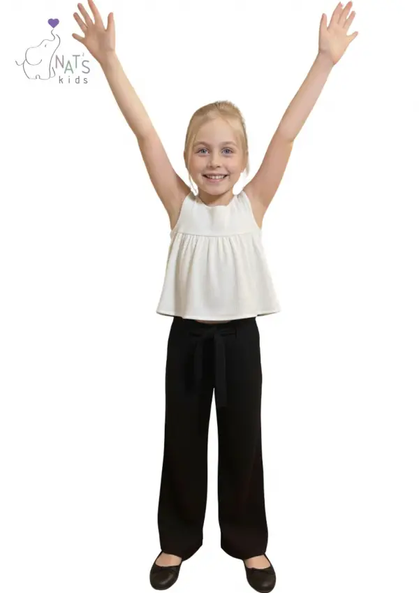 Fırfırlı Askılı Beyaz Kız Çocuk Bluz 