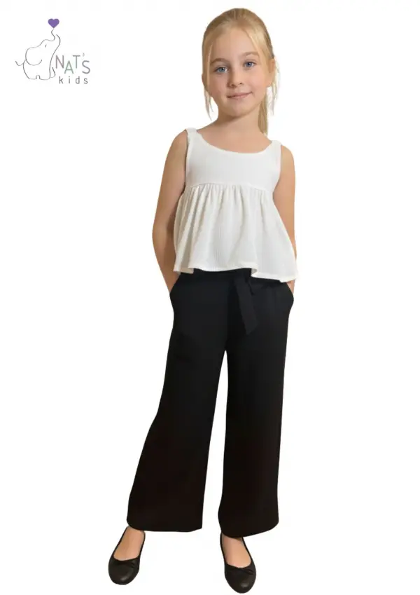 Fırfırlı Askılı Beyaz Kız Çocuk Bluz 