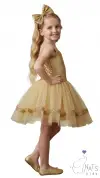 Gold Özel Gün Kız Çocuk Elbise 