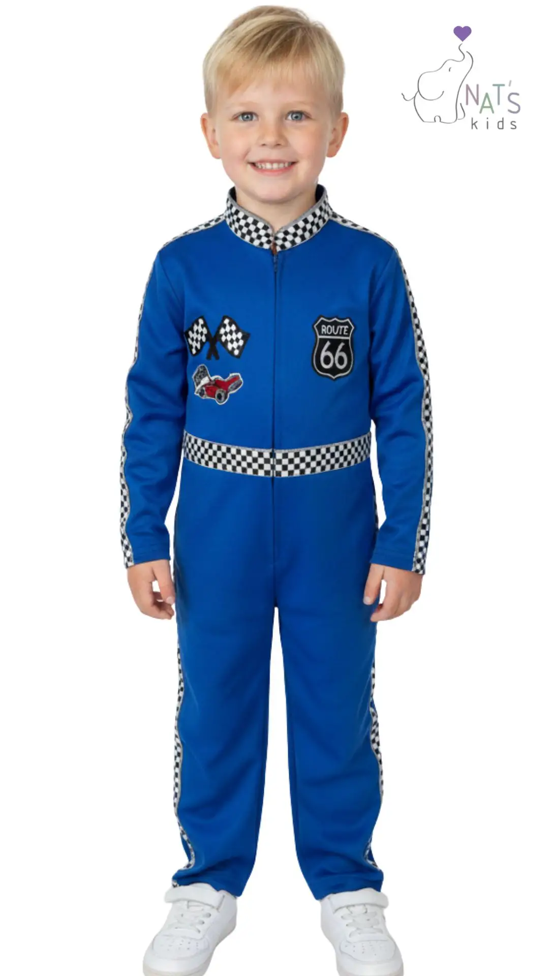 Işıklı Lacivert Çocuk Kırmızı F1 Yarışçı Kostümü