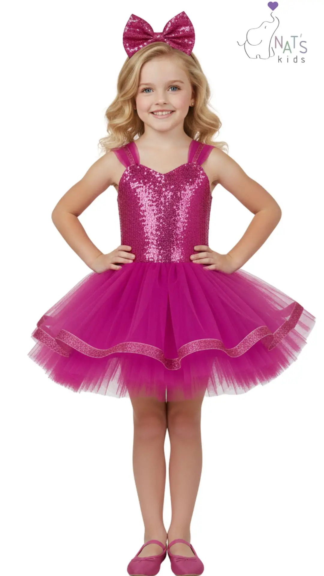 Pembe Özel Gün Kız Çocuk Elbise 