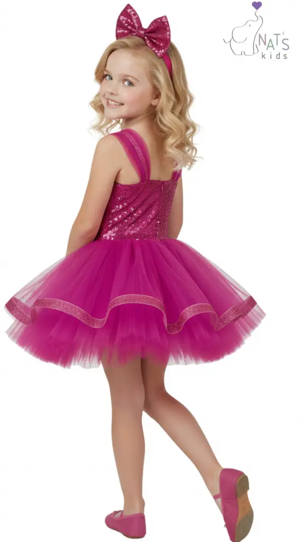 Pembe Özel Gün Kız Çocuk Elbise 